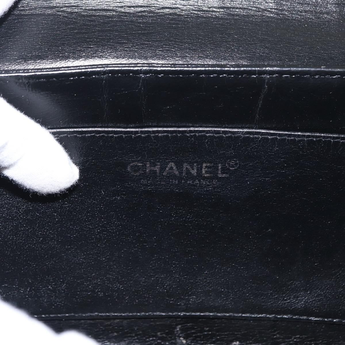 Chanel Chocolate Bar Accordion Reissue Flap Bag Quilted Lambskin Black Leather Shoulder Bag Bag (Pre-Owned)