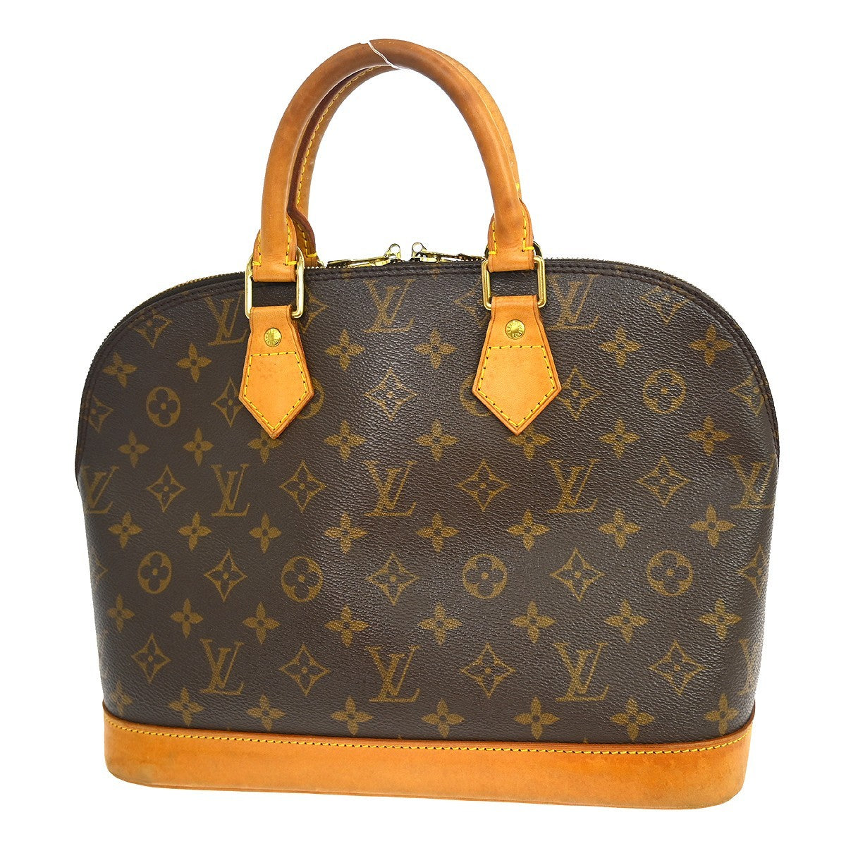 Louis Vuitton Alma Handbag Monogram Canvas Brown Canvas Handbag (Pre-Owned)