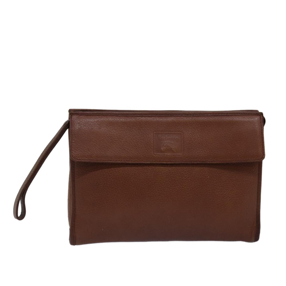 Burberry Vintage Pouch Leather Brown Leather Clutche & Pouche Bag (Pre-Owned)