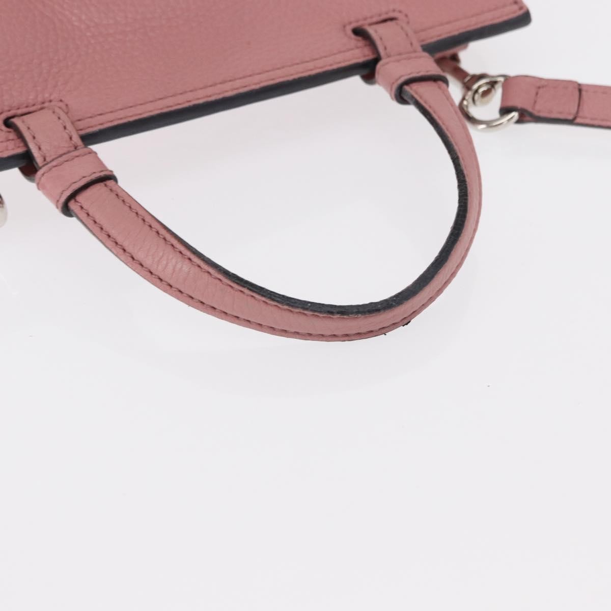 Gucci Bamboo Daily Top Handle Bag Leather Pink Leather Handbag (Pre-Owned)