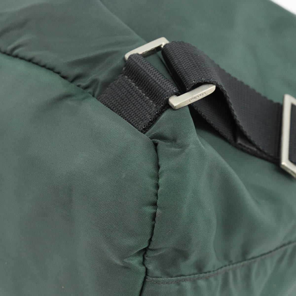 Prada Double Front Pocket Backpack Tessuto Green Nylon Backpack Bag (Pre-Owned)