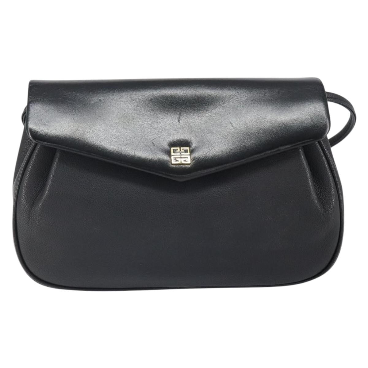 Givenchy Vintage 4G Shoulder Bag Leather Black Leather Shoulder Bag Bag (Pre-Owned)