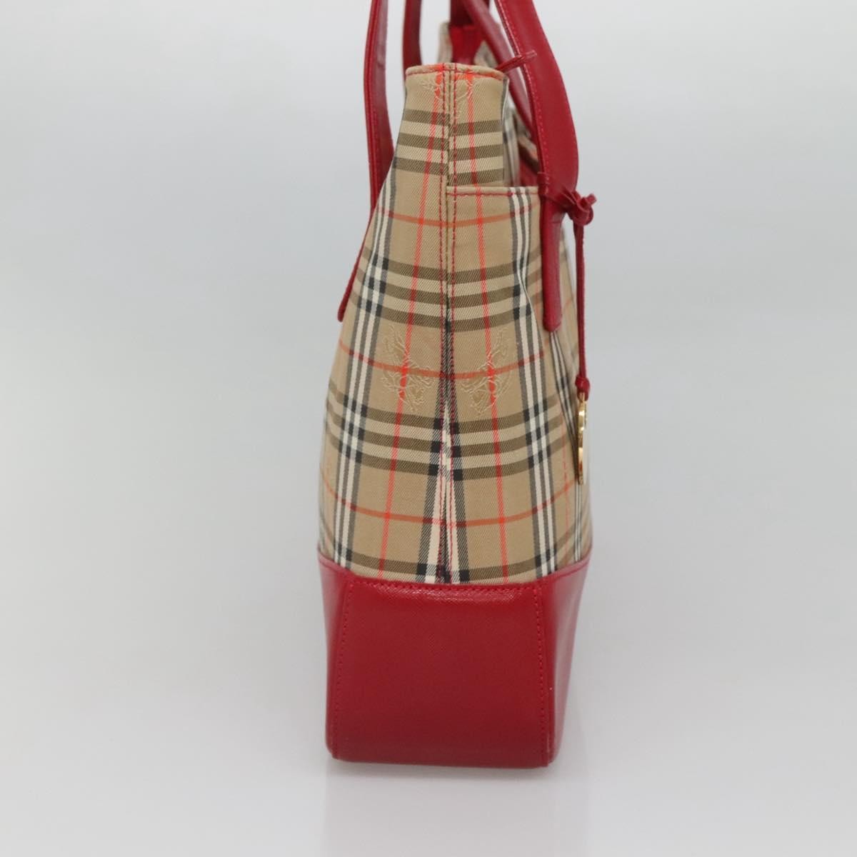 Burberry Nova Check Tote Canvas And Leather Beige Canvas Tote Bag Bag (Pre-Owned)