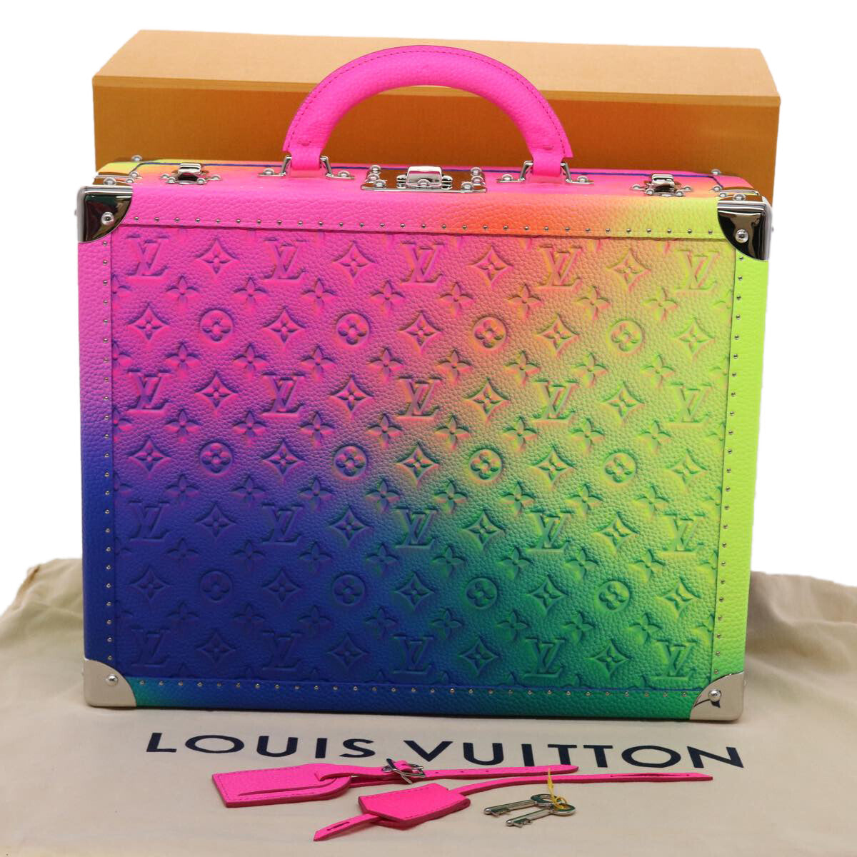 Louis Vuitton Cotteville Trunk Limited Edition Illusion Monogram Taurillon Leather Multicolour Pvc Bag (Pre-Owned)