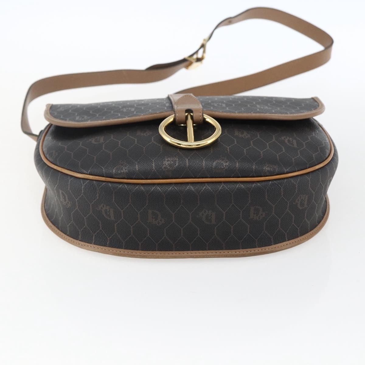 Christian Dior Vintage Honeycomb Shoulder Bag Canvas And Leather Black Canvas Shoulder Bag Bag (Pre-Owned)