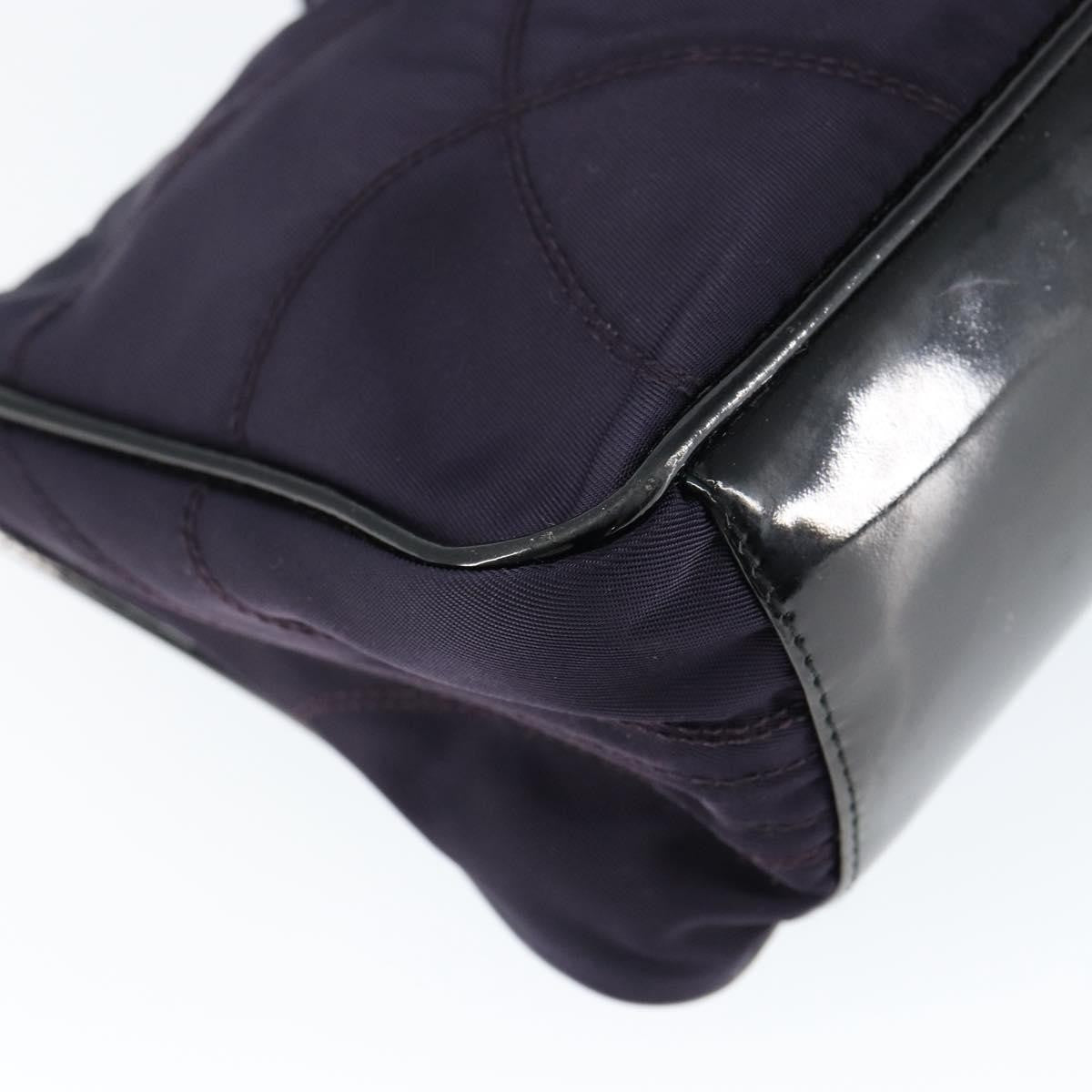 Prada Baguette Shoulder Bag Quilted Tessuto With Leather Purple Nylon Shoulder Bag Bag (Pre-Owned)