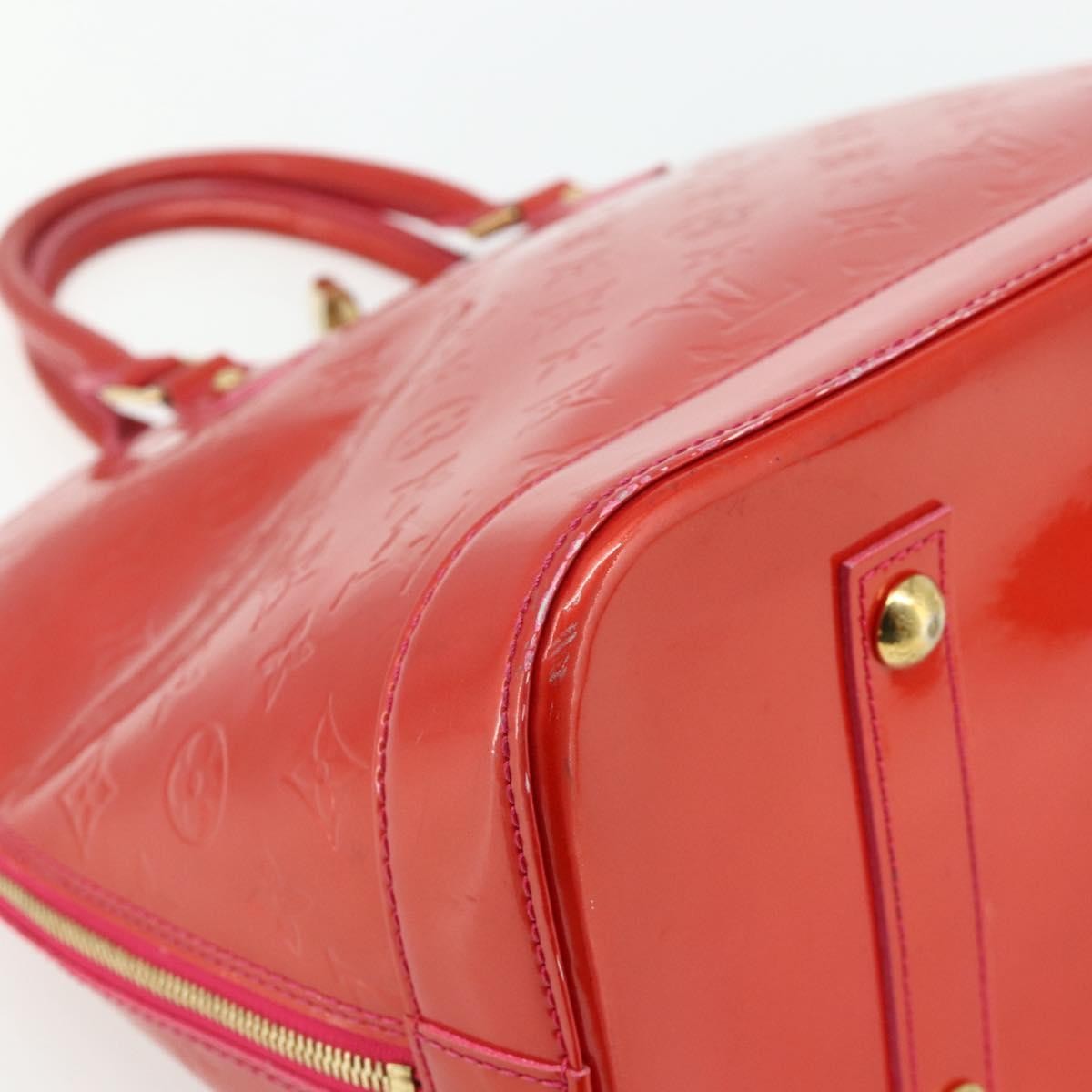 Louis Vuitton Alma Handbag Monogram Vernis Red Patent_Leather Handbag (Pre-Owned)