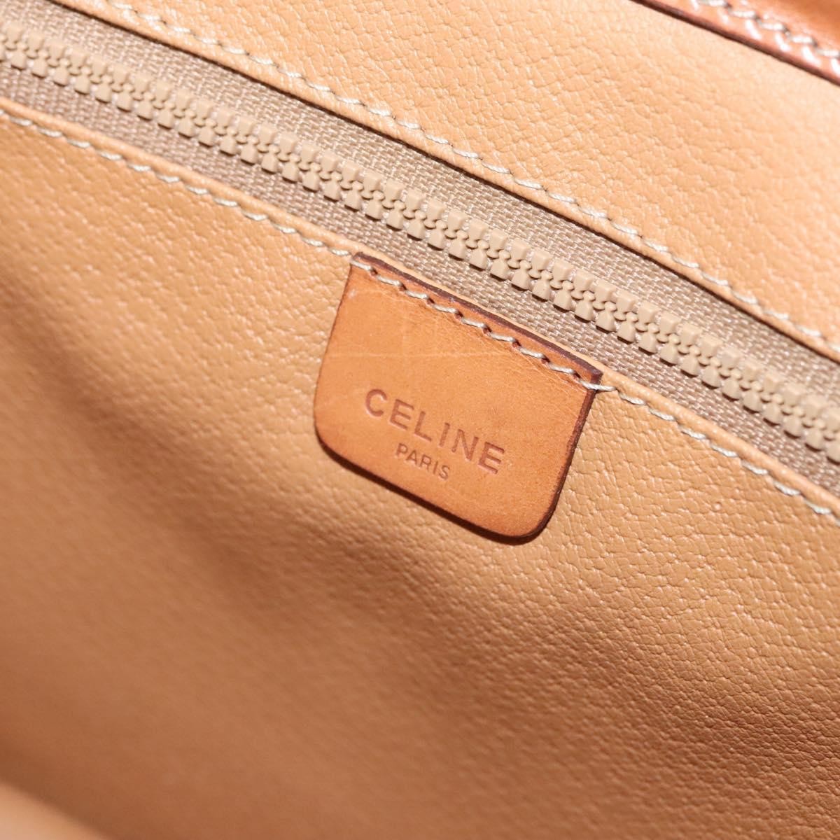 Celine Vintage Macadam Shoulder Bag Canvas And Leather Beige Canvas Shoulder Bag Bag (Pre-Owned)