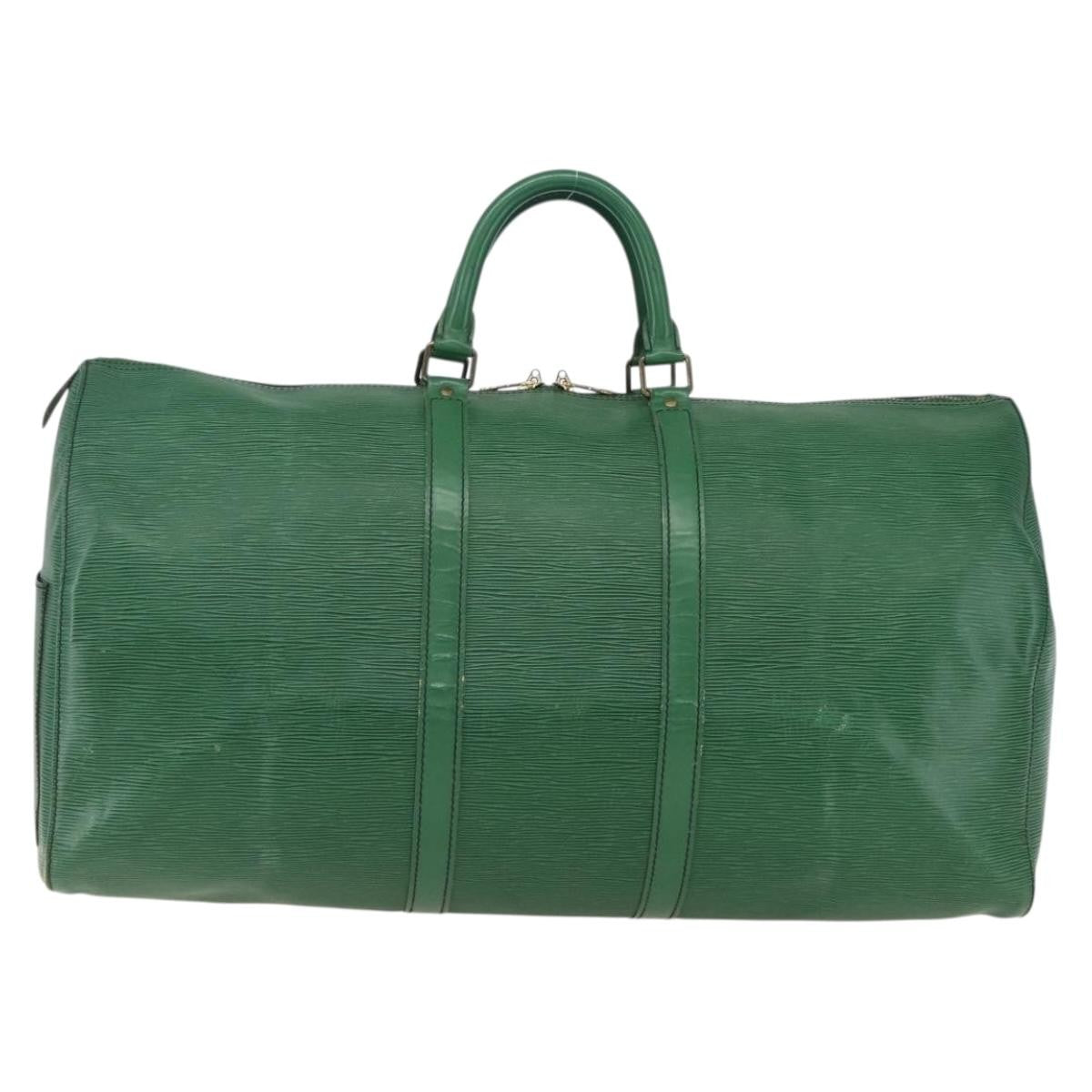 Louis Vuitton Keepall Bag Epi Leather Green Leather Travel Bag Bag (Pre-Owned)