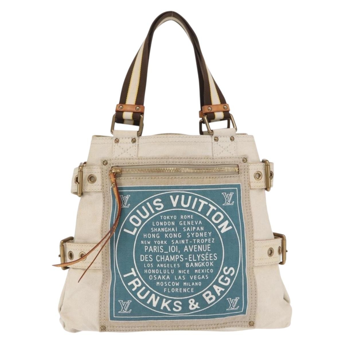 Louis Vuitton Globe Shopper Tote Canvas Beige Canvas Tote Bag Bag (Pre-Owned)