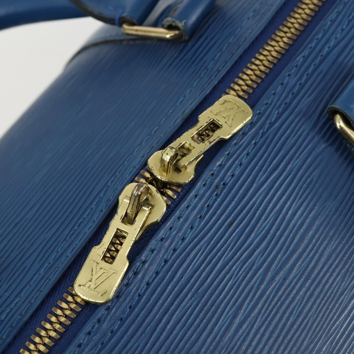 Louis Vuitton Keepall Bag Epi Leather Blue Leather Travel Bag Bag (Pre-Owned)