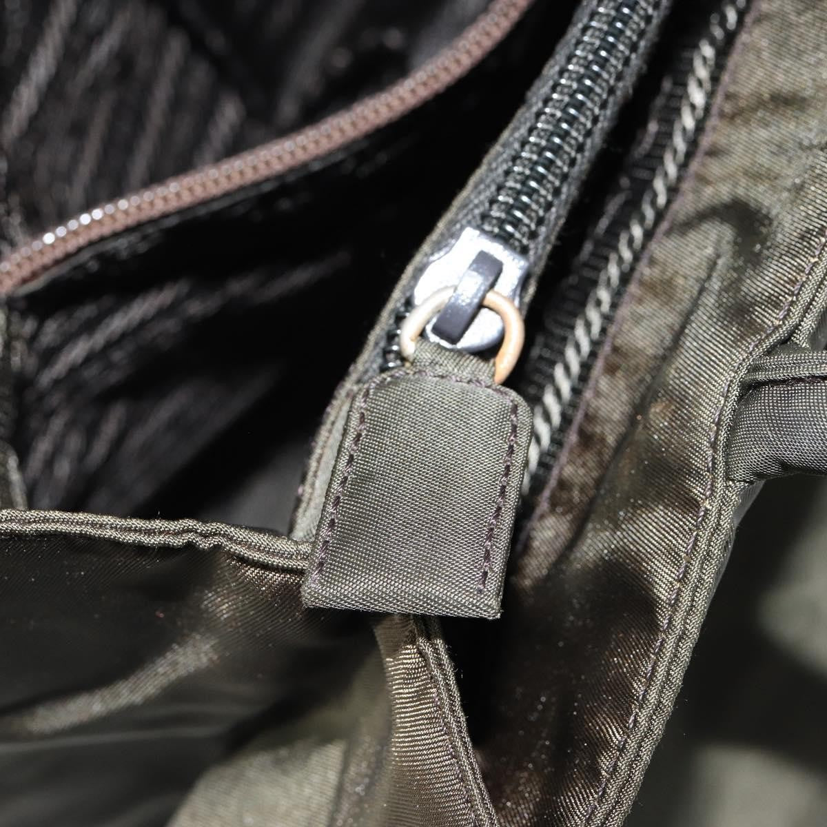 Prada Vintage Zip Tote Tessuto Khaki Nylon Tote Bag Bag (Pre-Owned)