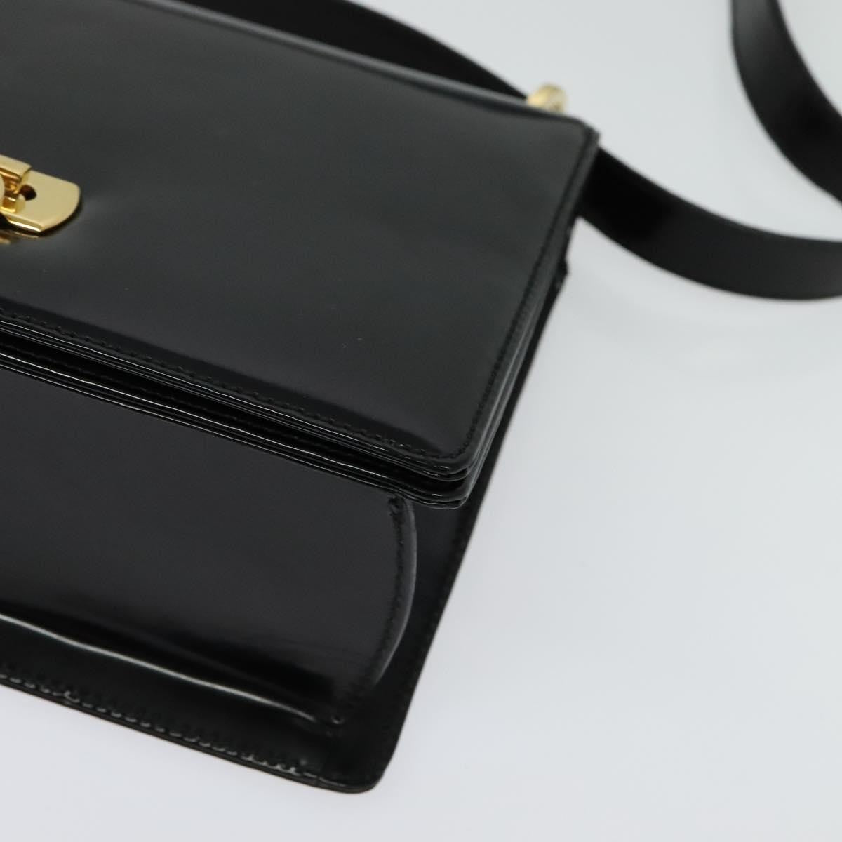 Salvatore Ferragamo Gancini Shoulder Bag Patent Leather Black Patent_Leather Shoulder Bag Bag (Pre-Owned)