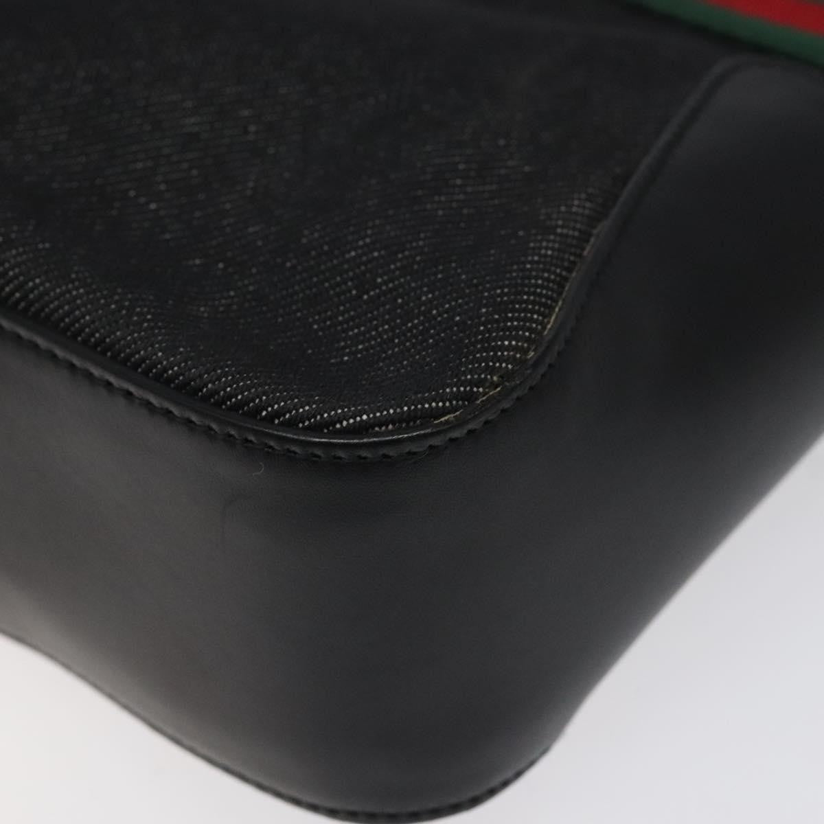 Gucci Vintage Tote Canvas Black Canvas Tote Bag Bag (Pre-Owned)