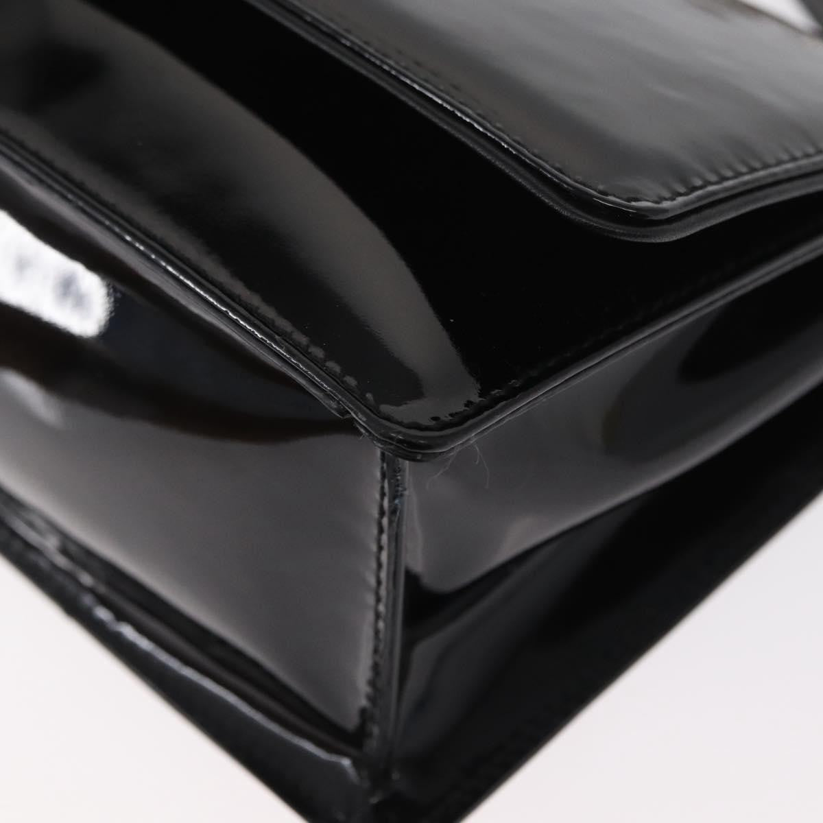 Salvatore Ferragamo Gancini Chain Shoulder Bag Patent Leather Black Patent_Leather Shoulder Bag Bag (Pre-Owned)