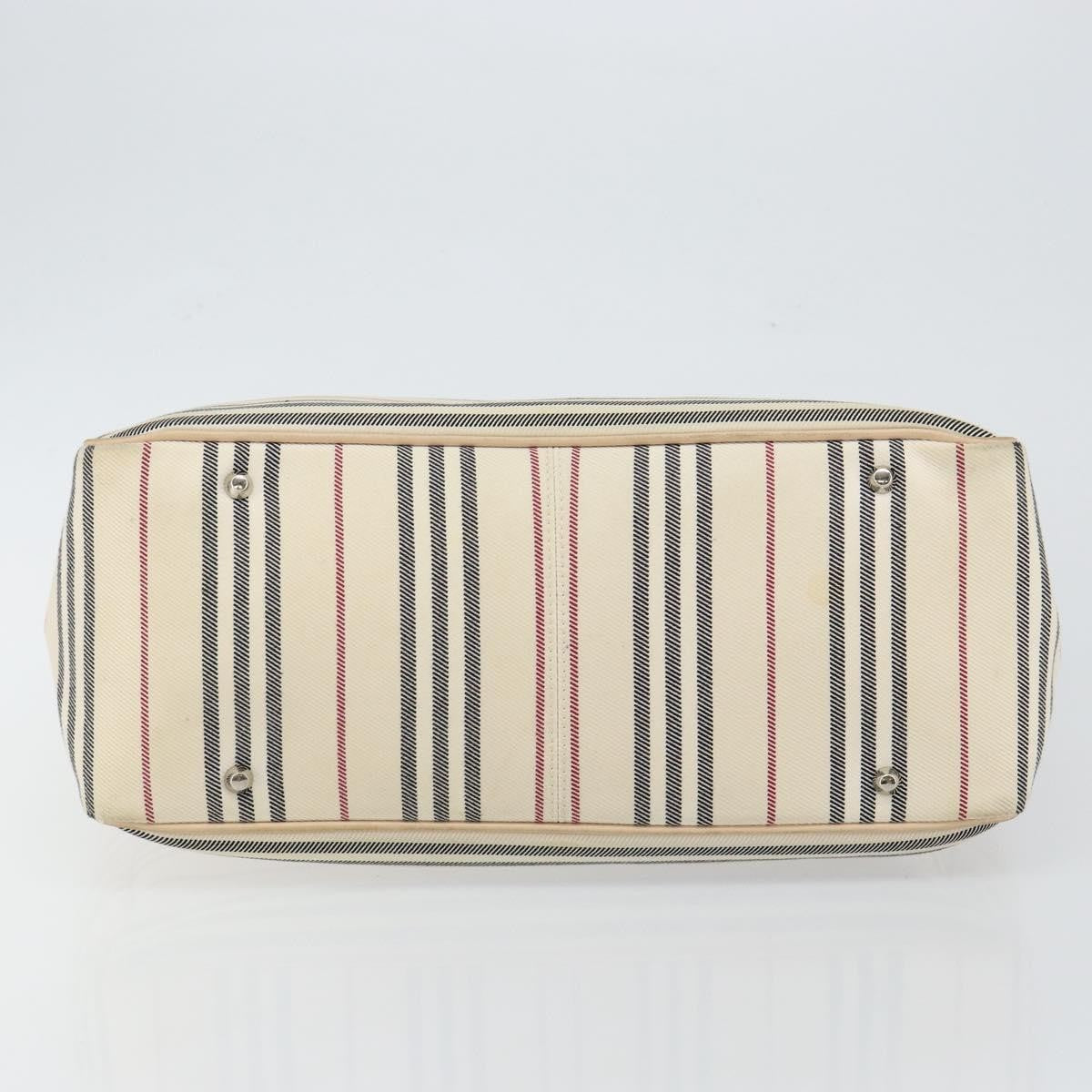 Burberry Nova Check Tote Canvas And Leather Beige Canvas Tote Bag Bag (Pre-Owned)