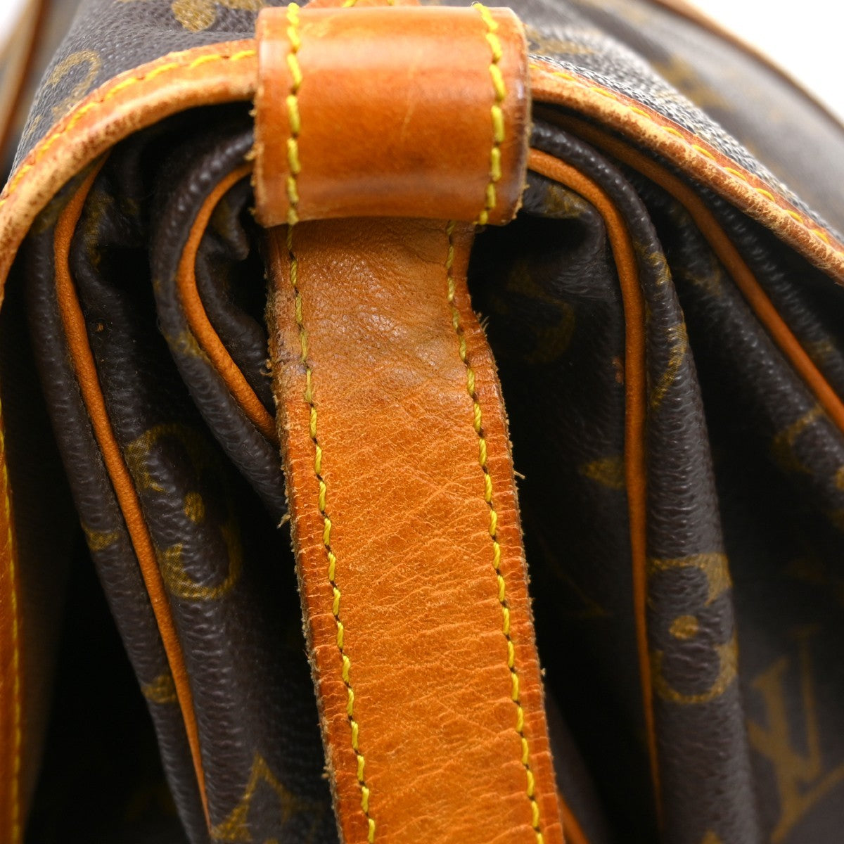Louis Vuitton Saumur Handbag Monogram Canvas Brown Canvas Shoulder Bag Bag (Pre-Owned)