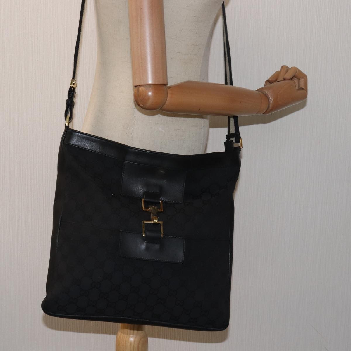 Gucci Vintage Jackie Shoulder Bag Canvas And Leather Multicolour Canvas Shoulder Bag Bag (Pre-Owned)