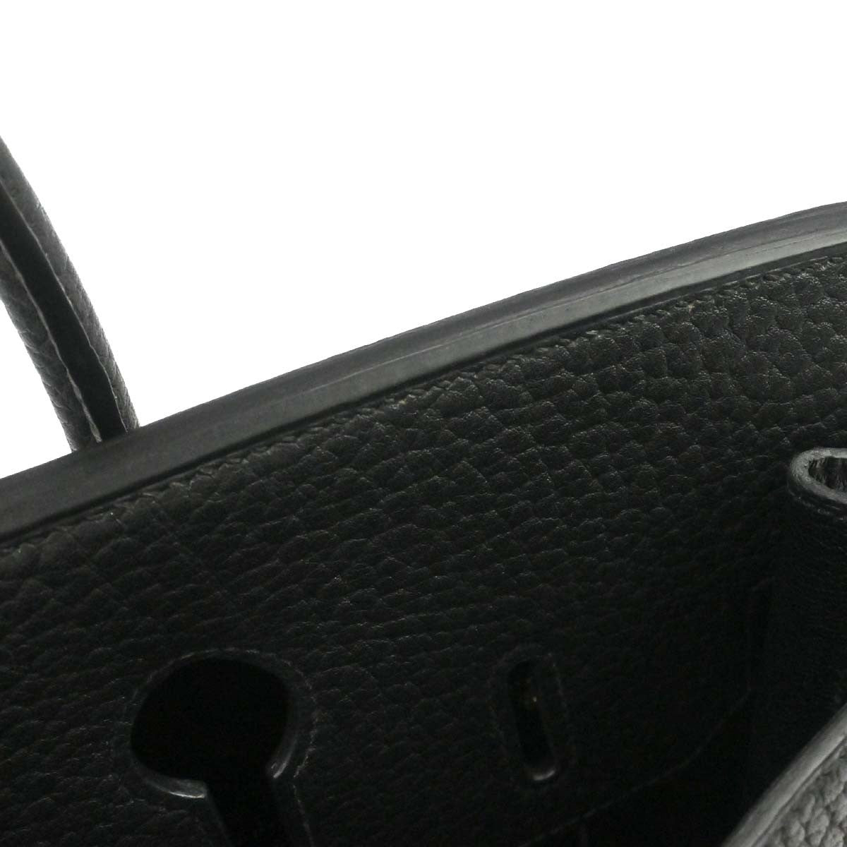Hermes Hac Birkin Bag Black Fjord With Palladium Hardware Black Leather Handbag (Pre-Owned)