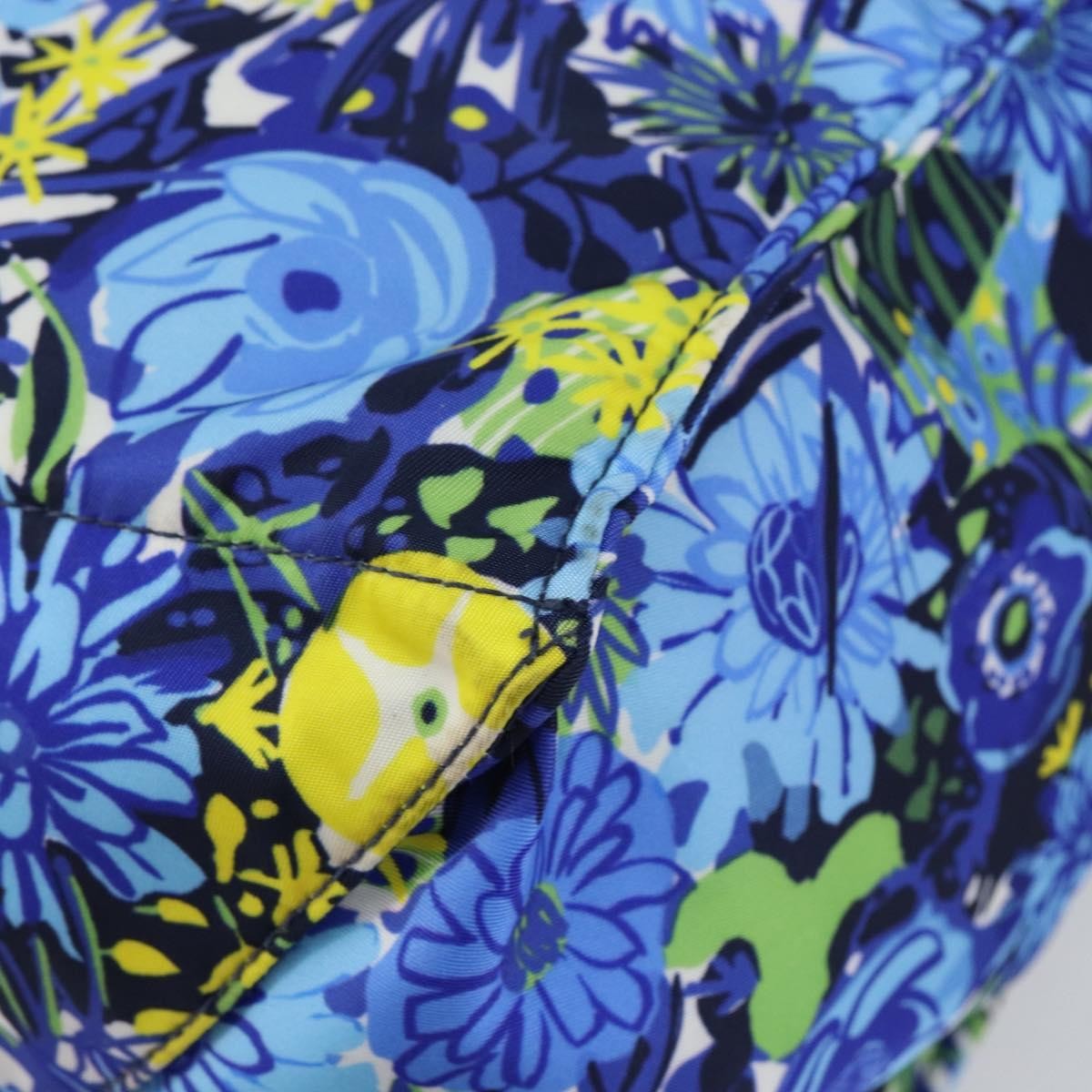 Prada Floreal Tote Printed Tessuto Blue Nylon Tote Bag Bag (Pre-Owned)