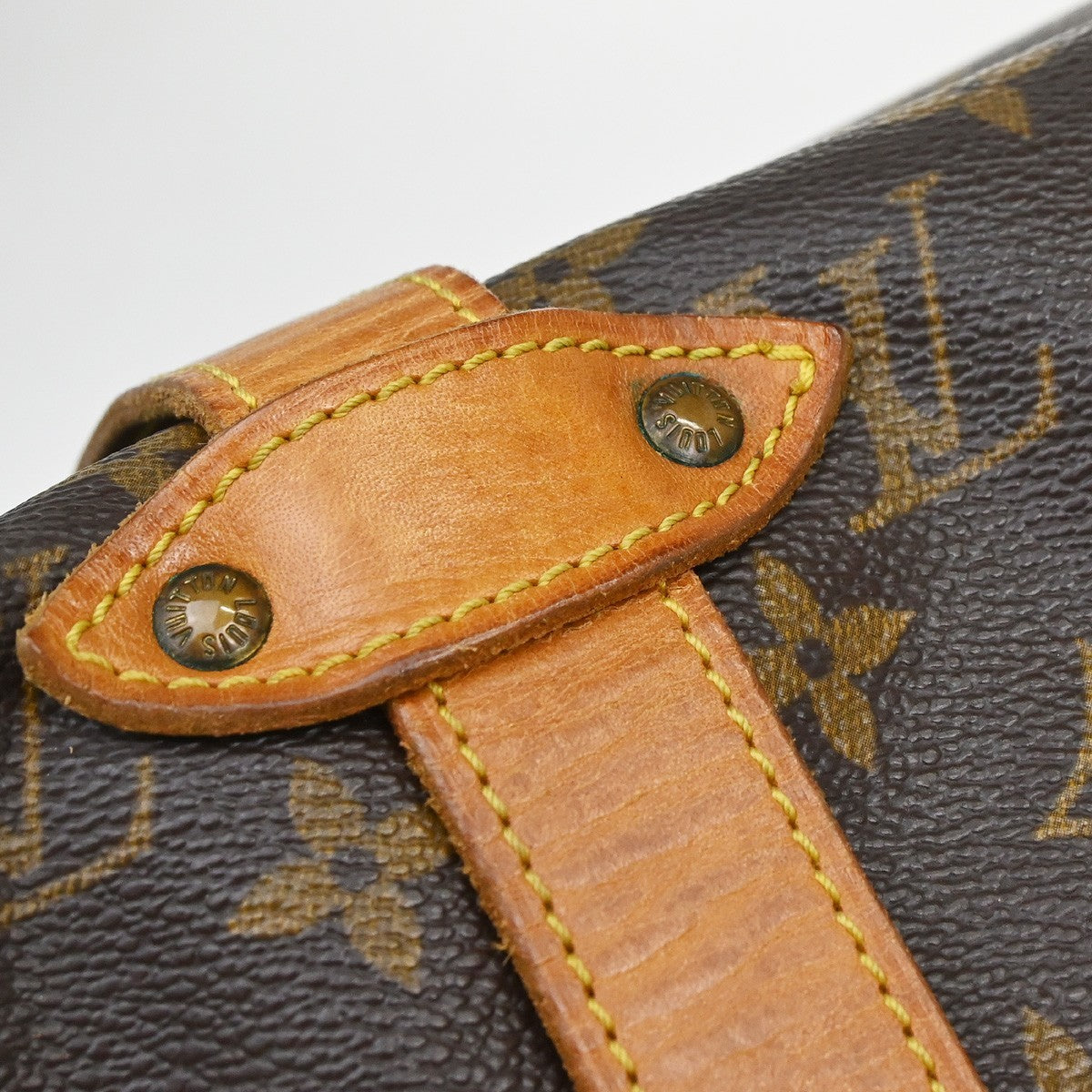 Louis Vuitton Saumur Handbag Monogram Canvas Brown Canvas Shoulder Bag Bag (Pre-Owned)