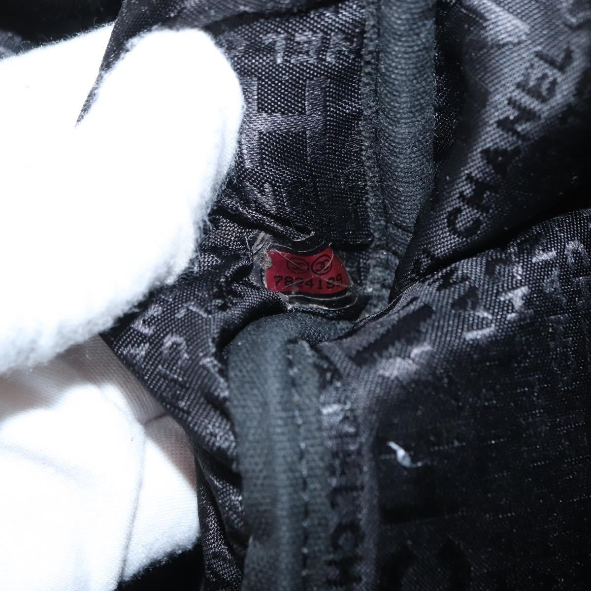 Chanel Square Stitch Boston Bag Quilted Nylon Black Nylon Travel Bag Bag (Pre-Owned)