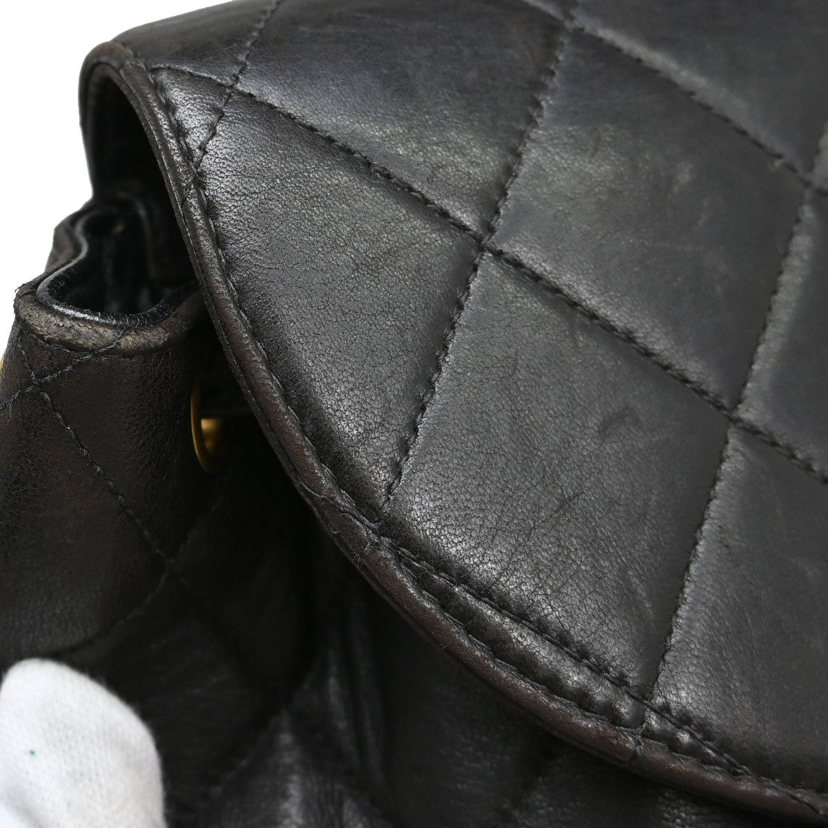 Chanel Duma Drawstring Backpack Quilted Leather Black Leather Backpack Bag (Pre-Owned)