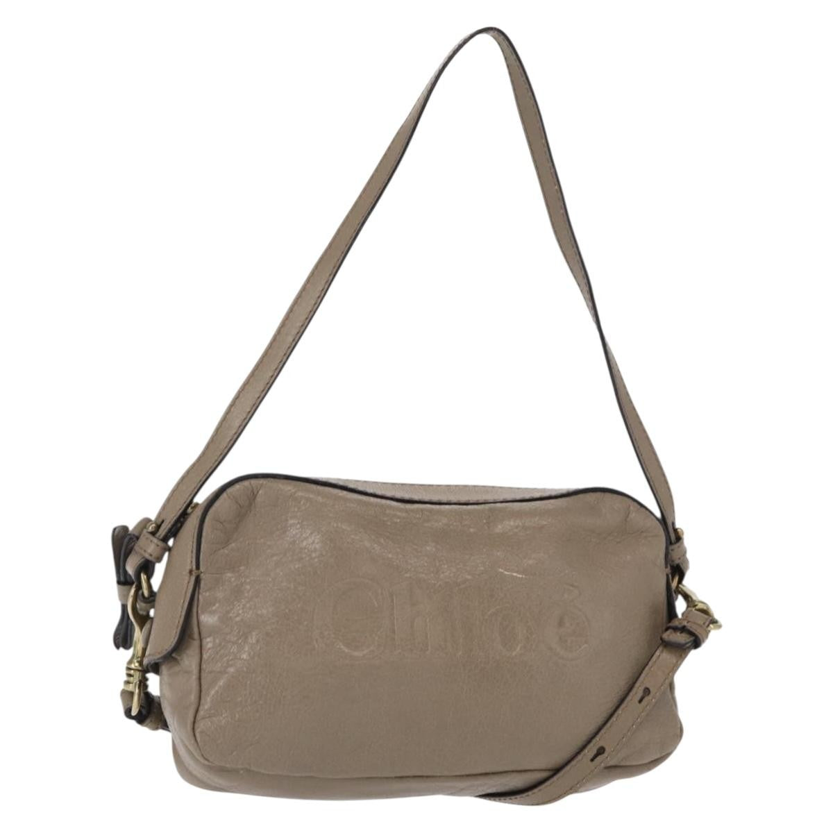 Chloe Vintage Shoulder Bag Leather Gray Leather Shoulder Bag Bag (Pre-Owned)