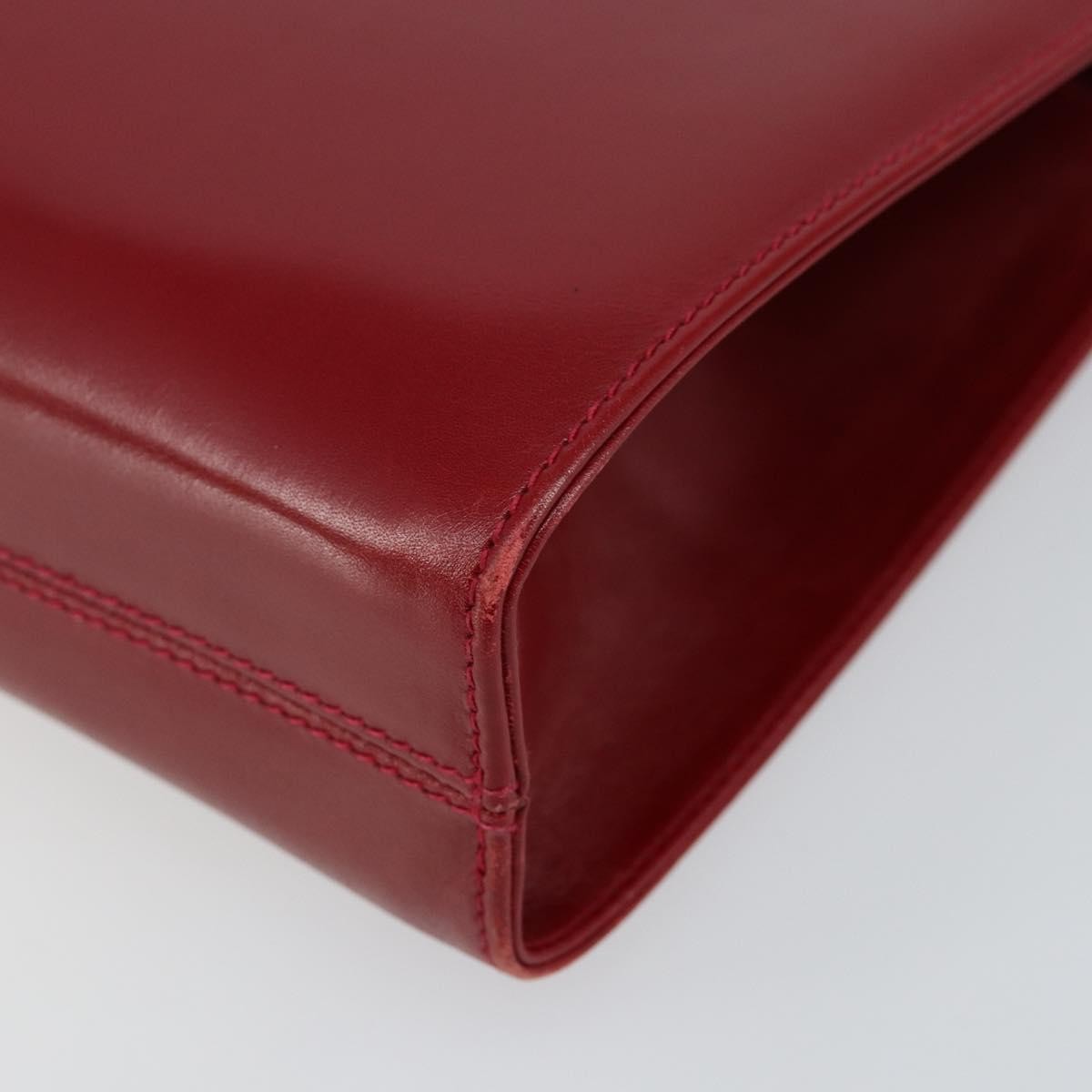 Salvatore Ferragamo Vintage Gancini Chain Shoulder Bag Leather Red Leather Bag (Pre-Owned)