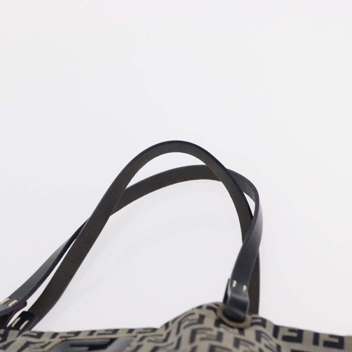 Fendi Shopping Tote Zucchino Canvas Navy Canvas Tote Bag Bag (Pre-Owned)