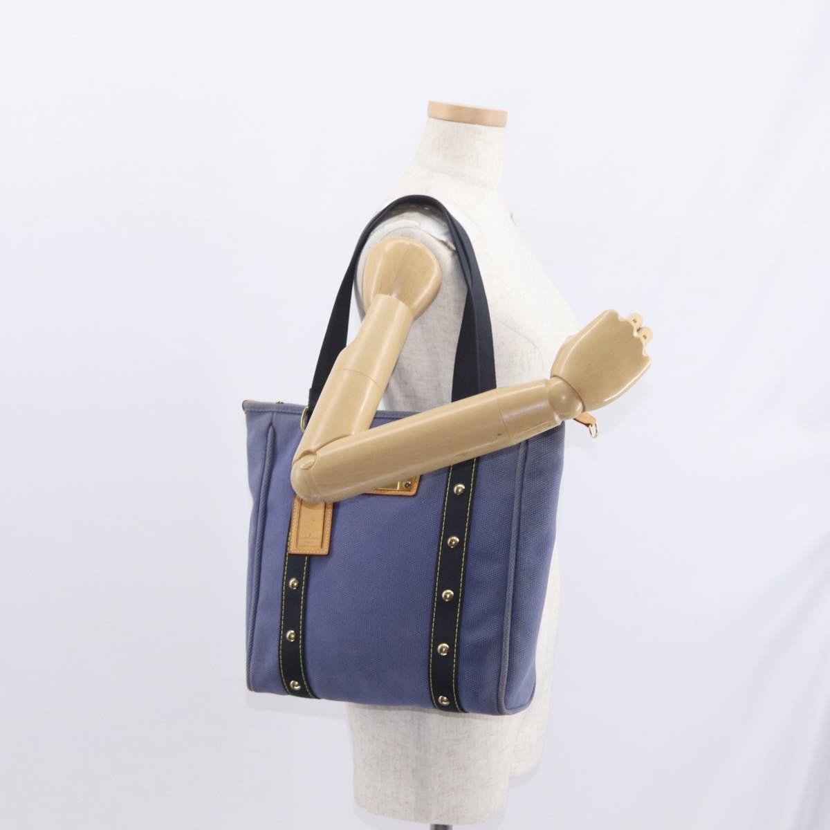 Louis Vuitton Antigua Tote Canvas Blue Canvas Tote Bag Bag (Pre-Owned)
