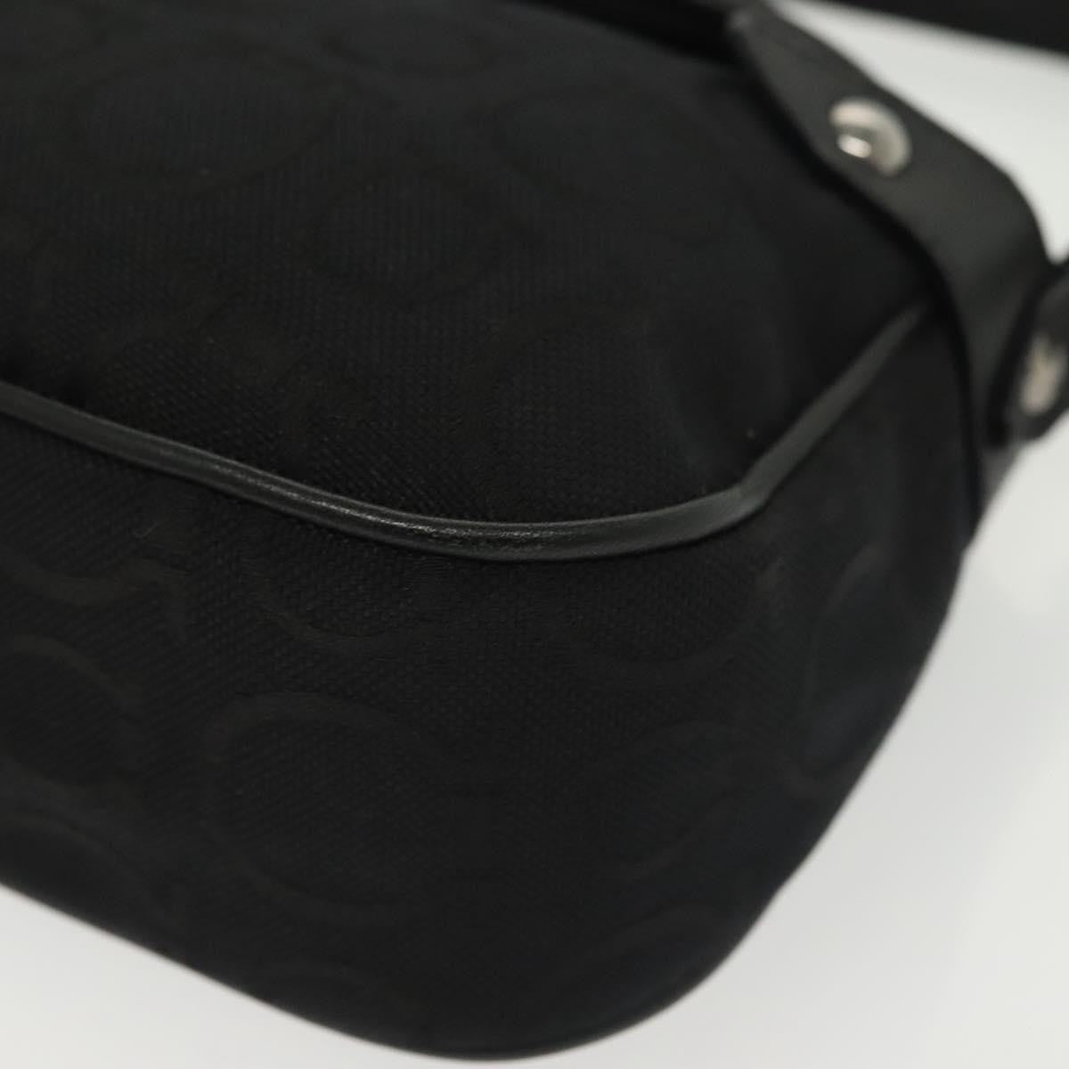 Salvatore Ferragamo Gancini Handbag Canvas Black Canvas Handbag (Pre-Owned)