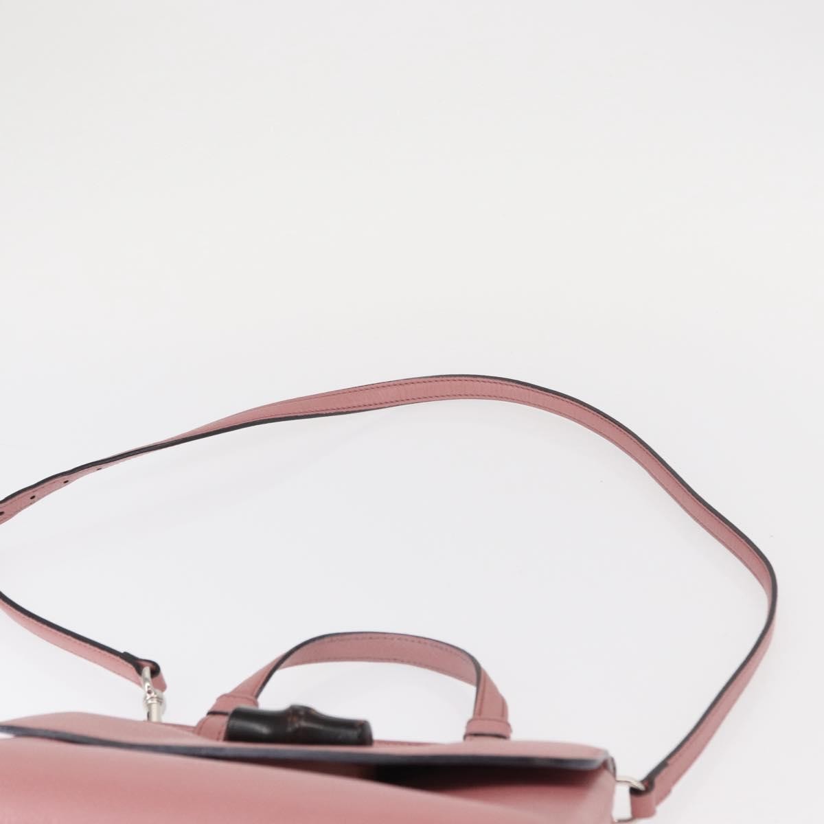 Gucci Bamboo Daily Top Handle Bag Leather Pink Leather Handbag (Pre-Owned)