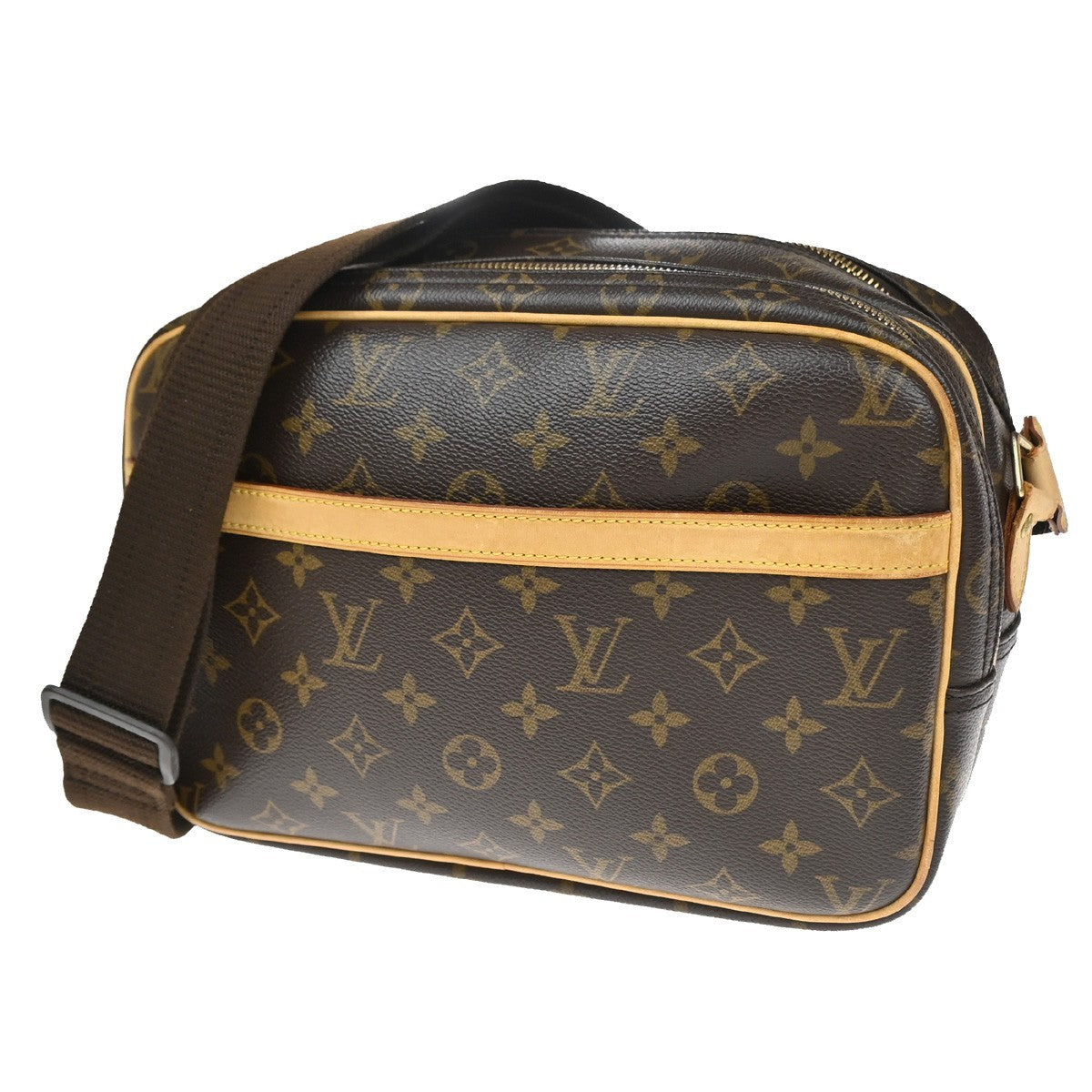 Louis Vuitton Reporter Bag Monogram Canvas Brown Canvas Shoulder Bag Bag (Pre-Owned)