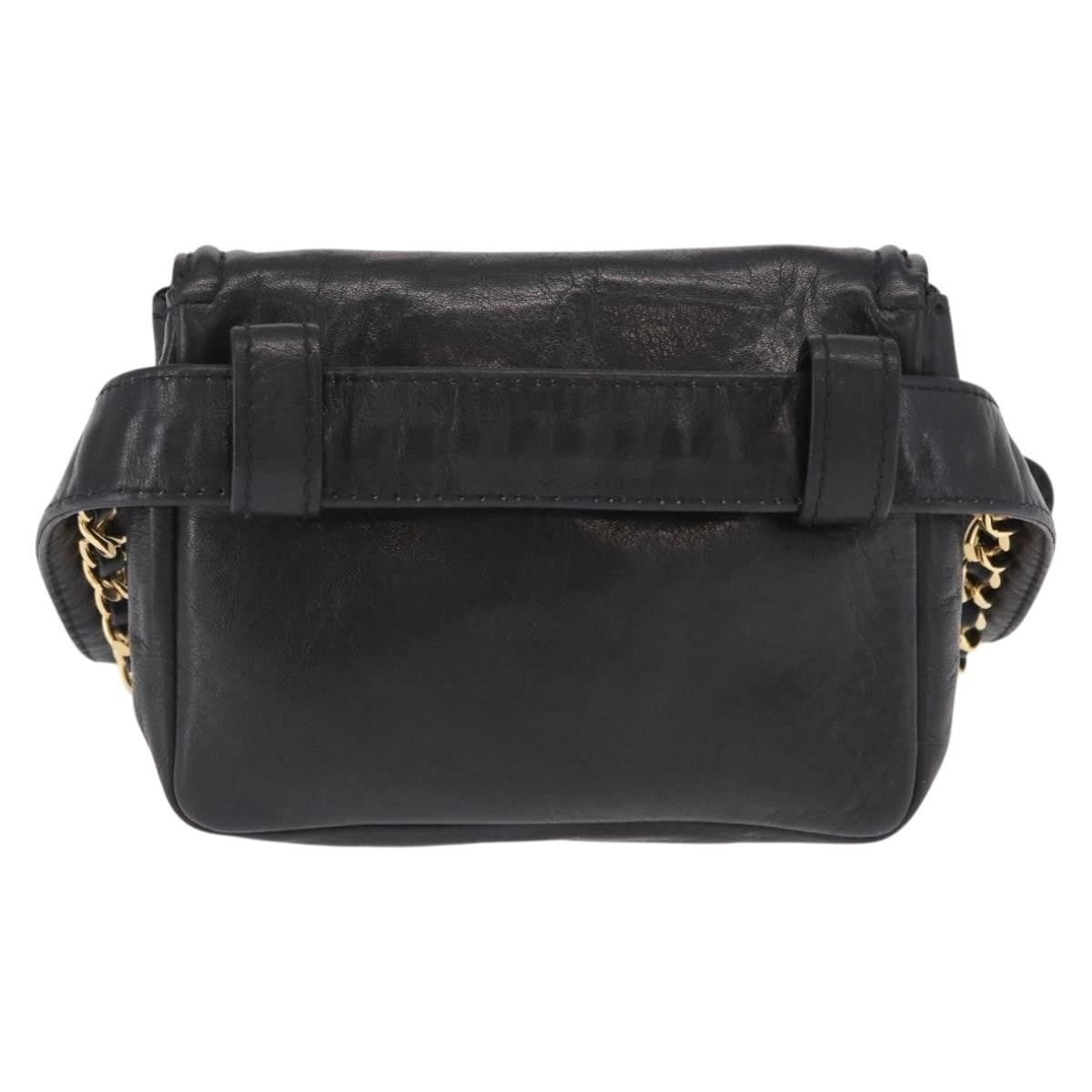 Chanel Chain Envelope Belt Bag Quilted Calfskin Black Leather Clutche & Pouche Bag (Pre-Owned)