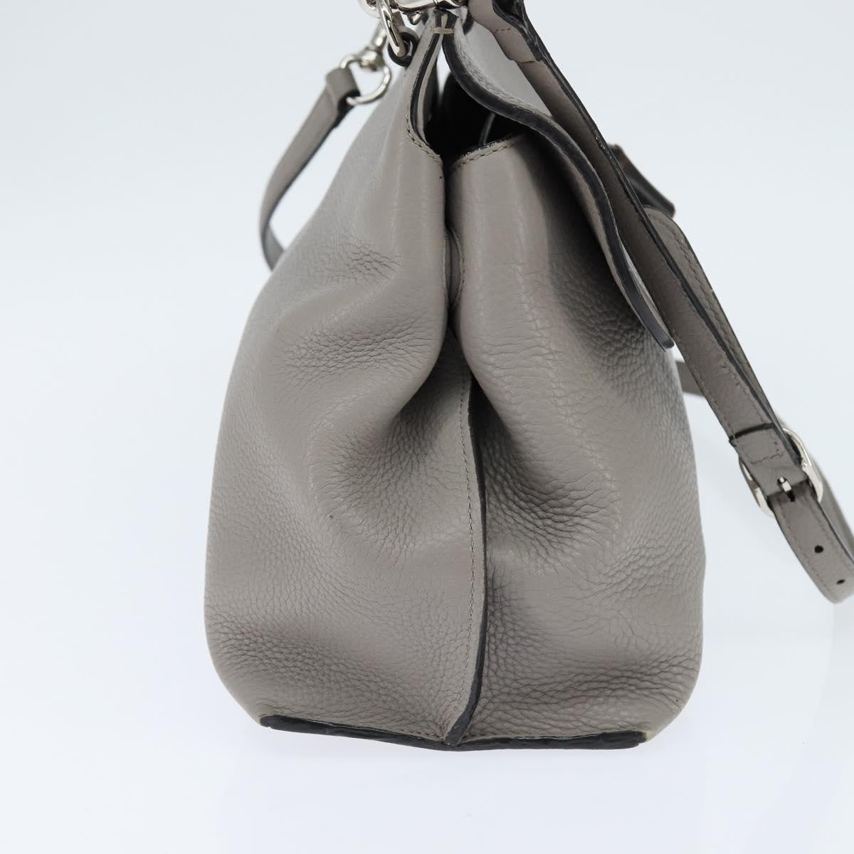 Gucci Bamboo Daily Top Handle Bag Leather Gray Leather Handbag (Pre-Owned)