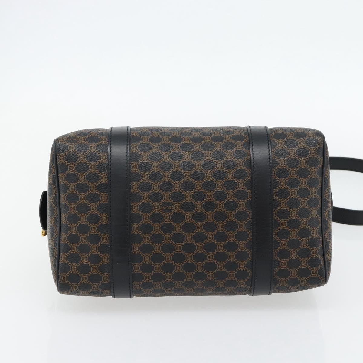 Celine Macadam Handbag Macadam With Leather Black Canvas Handbag (Pre-Owned)