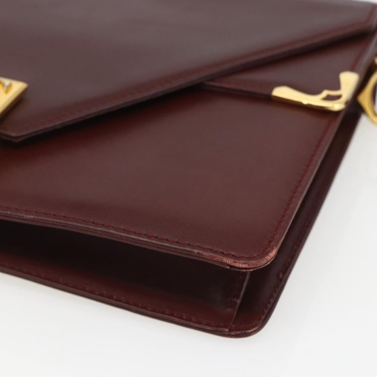Cartier Must De Cartier Shoulder Bag Leather Burgundy Leather Shoulder Bag Bag (Pre-Owned)