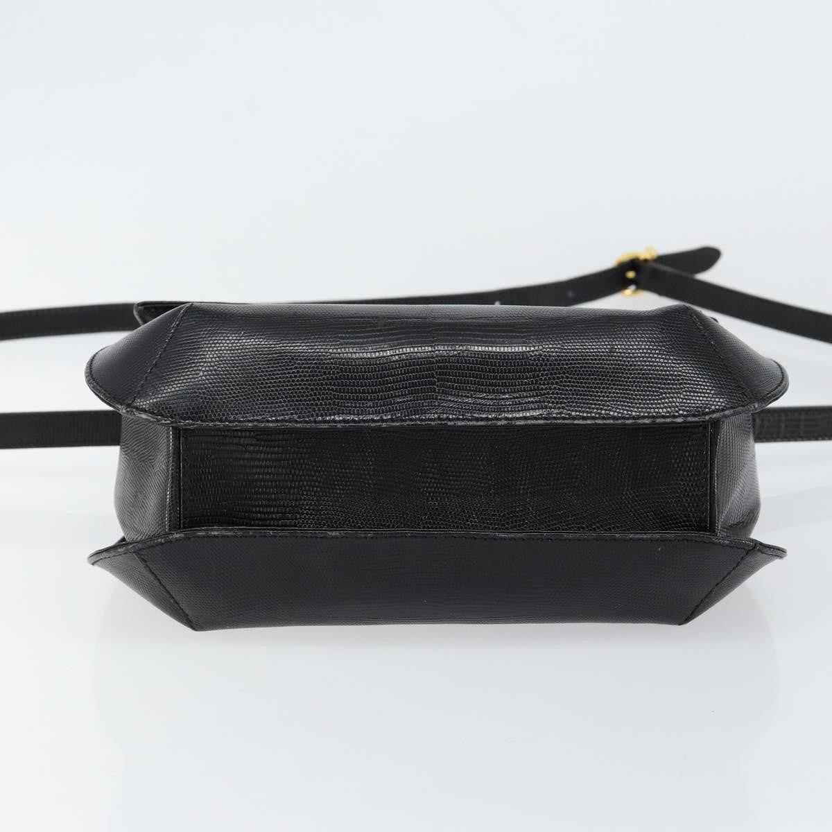 Salvatore Ferragamo Vintage Handbag Leather Black Leather Handbag (Pre-Owned)