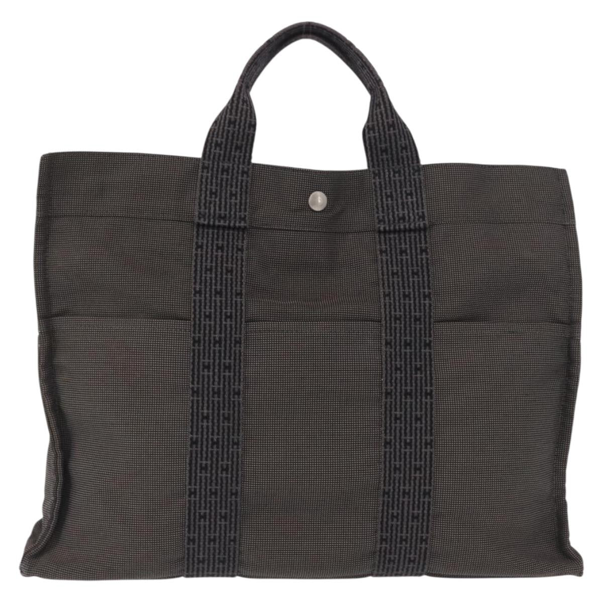 Hermes Fourre-Tout Herline Canvas Gray Canvas Tote Bag Bag (Pre-Owned)
