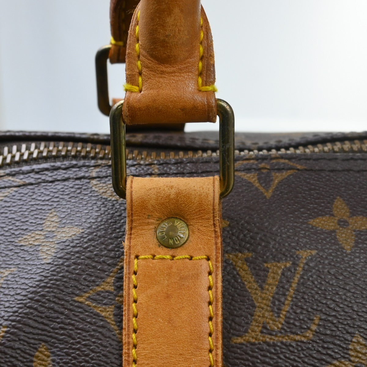 Louis Vuitton Keepall Bandouliere Bag Monogram Canvas Brown Canvas Travel Bag Bag (Pre-Owned)