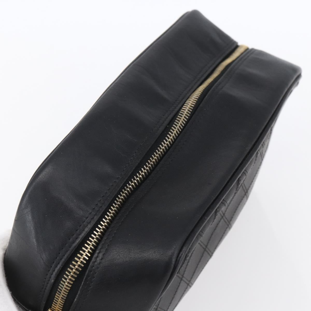 Chanel Vintage Toiletry Pouch Leather Black Patent_Leather Clutche & Pouche Bag (Pre-Owned)
