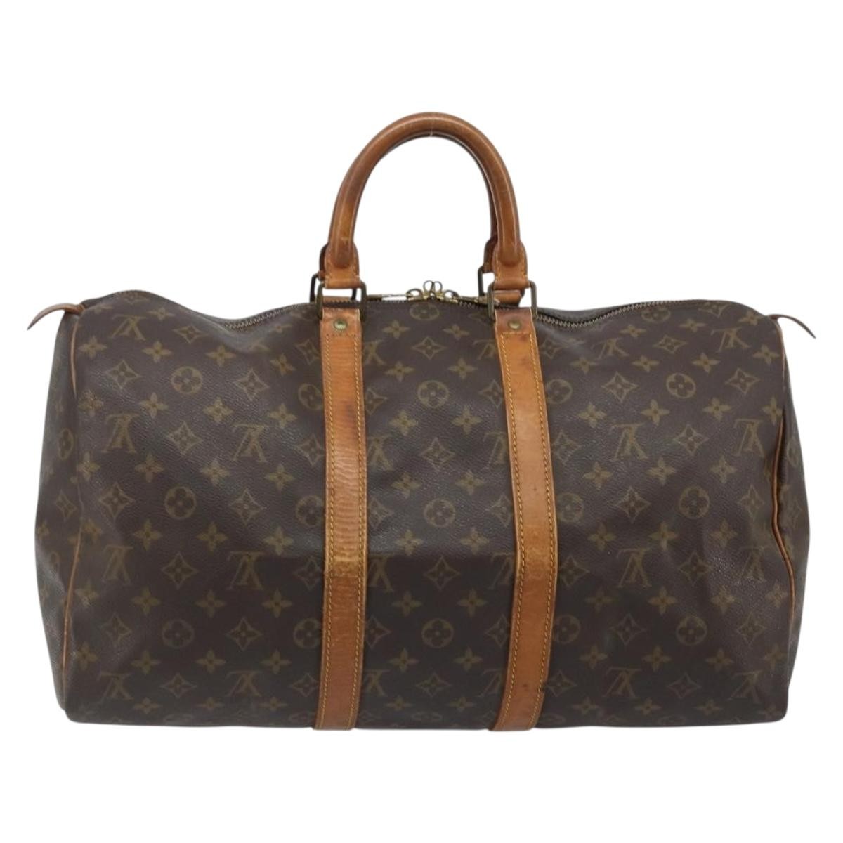 Louis Vuitton Keepall Bag Monogram Canvas Brown Canvas Travel Bag Bag (Pre-Owned)
