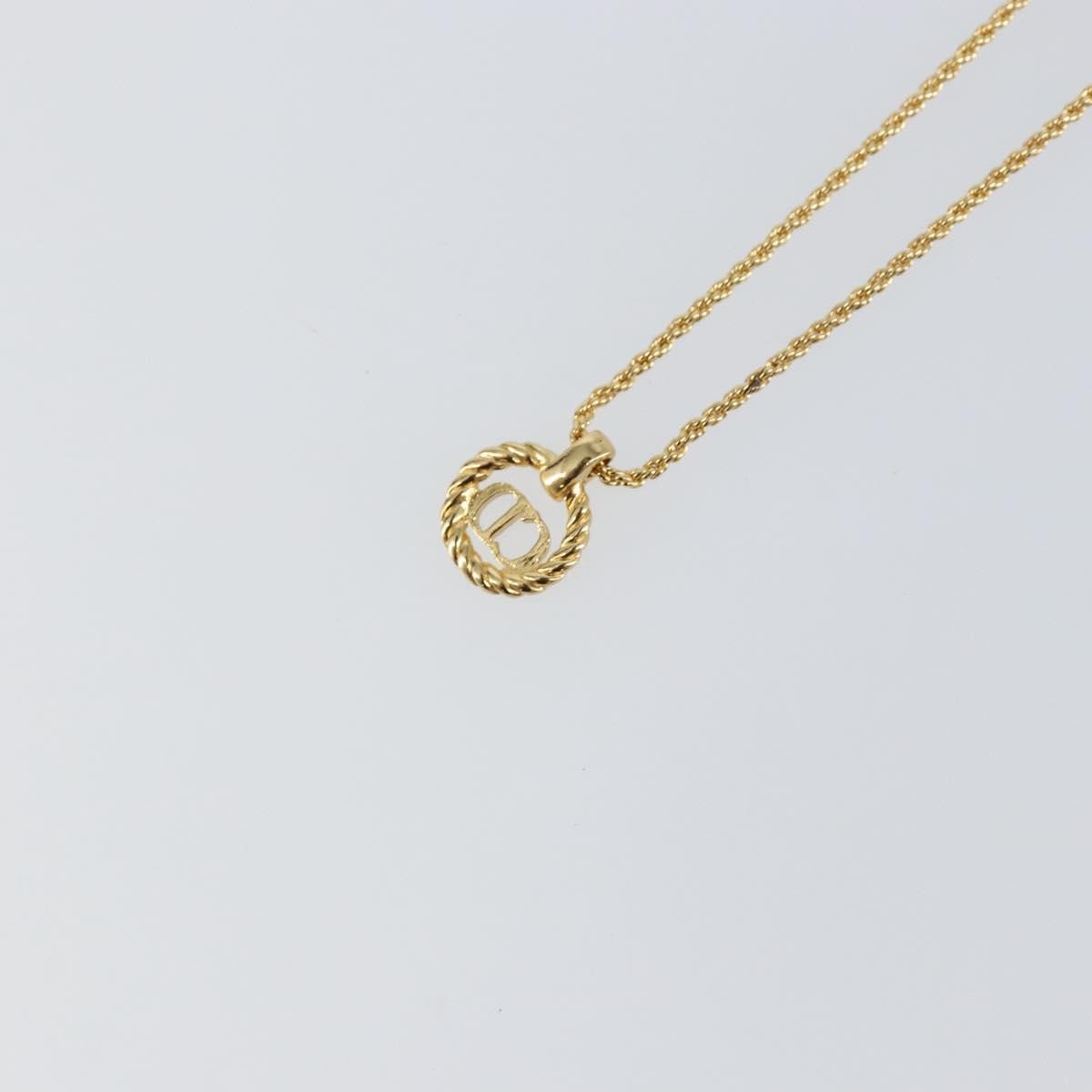Christian Dior Cd Pendant Necklace Metal Gold Metal Jewelry (Pre-Owned)