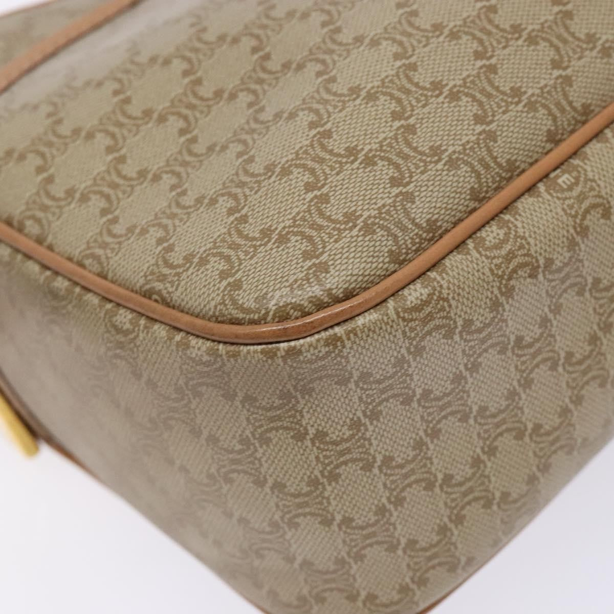 Celine Vintage Macadam Shoulder Bag Canvas And Leather Beige Canvas Bag (Pre-Owned)