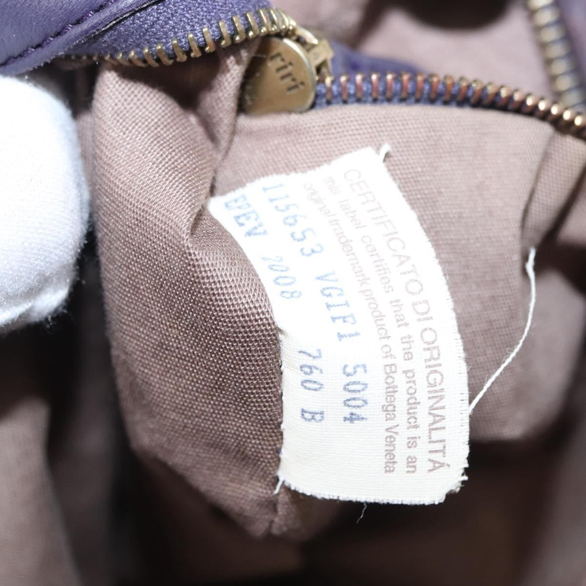 Bottega Veneta Veneta Hobo Pleated Intrecciato Nappa Purple Leather Shoulder Bag Bag (Pre-Owned)