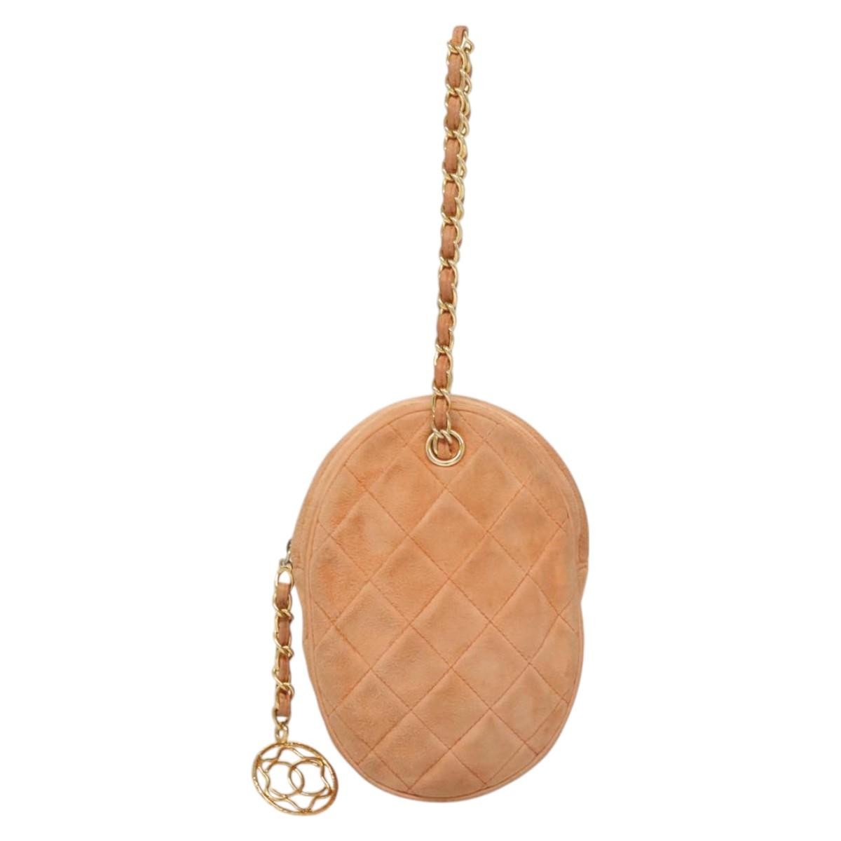Chanel Vintage Clutch Suede Orange Suede Clutche & Pouche Bag (Pre-Owned)