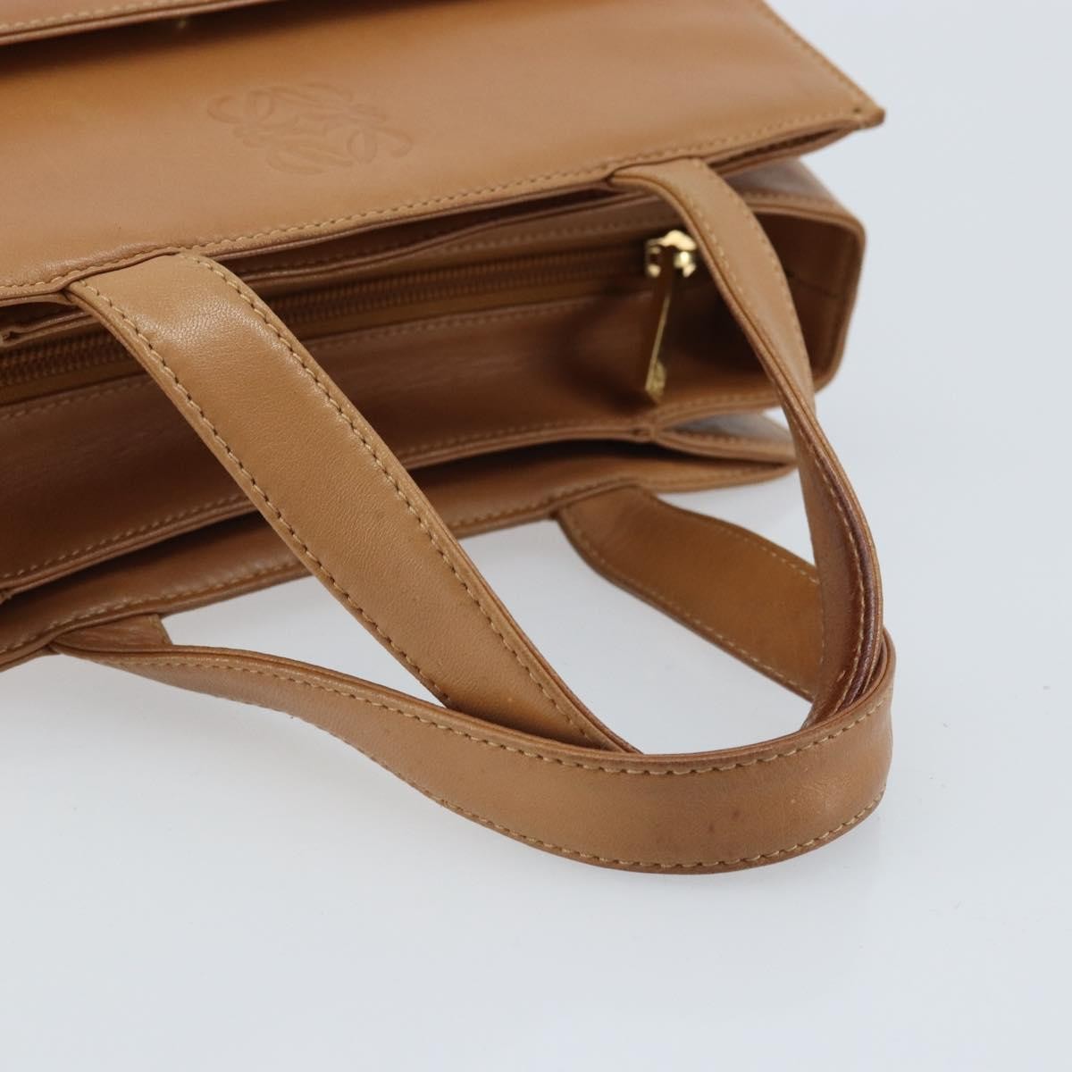 Loewe Anagram Handbag Leather Brown Leather Handbag (Pre-Owned)