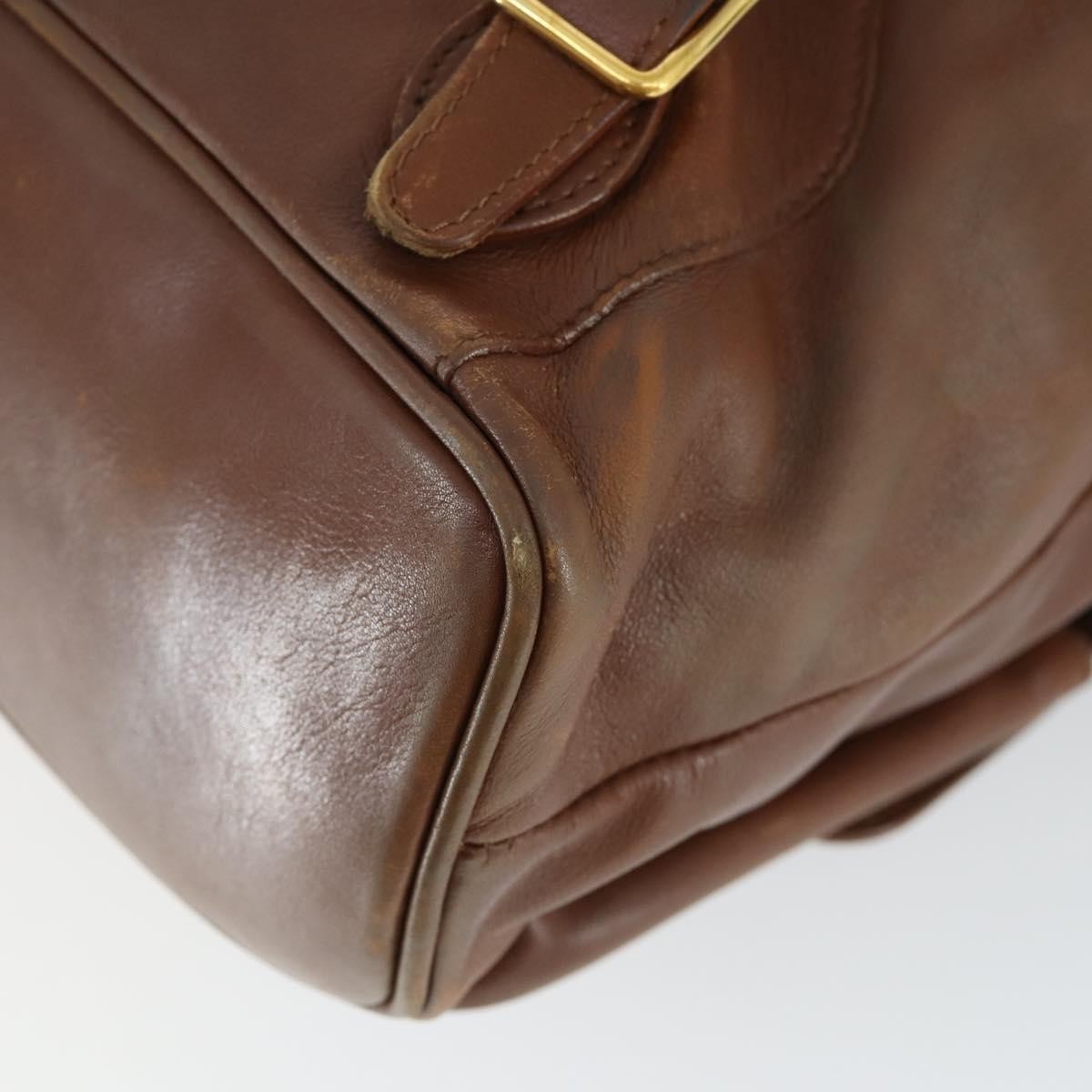 Gucci Vintage Bamboo Backpack Leather Brown Leather Backpack Bag (Pre-Owned)