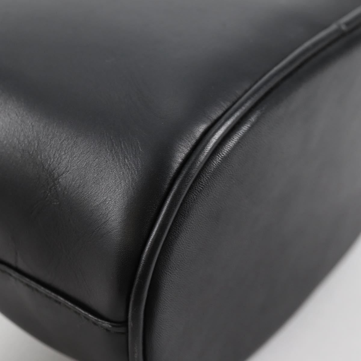 Salvatore Ferragamo Gancini Shoulder Bag Leather Black Leather Shoulder Bag Bag (Pre-Owned)